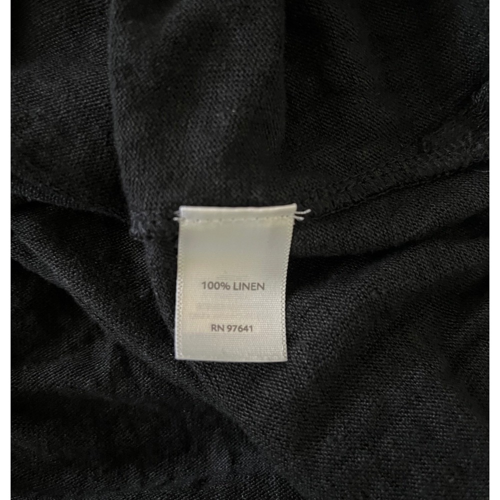 J. Jill Love Linen Black Short Sleeve Scoop Neck Relaxed Fit Top Large RN 97641 - Picture 4 of 6